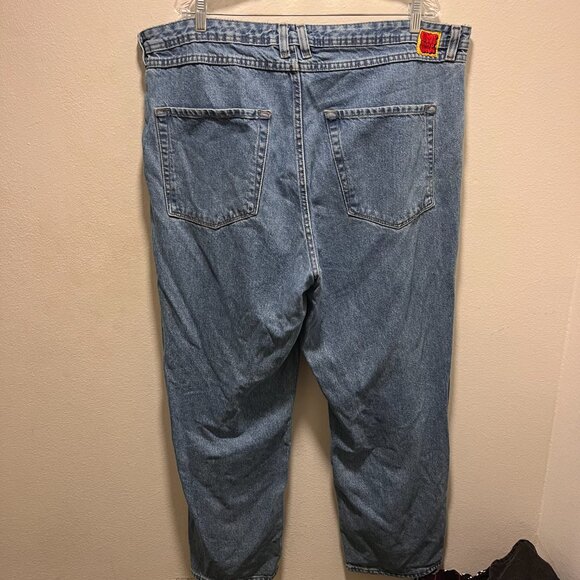 Empyre Jeans Men's 40 Light Wash Denim Baggy Wide Leg Skate Relaxed Fit Zip Fly - Picture 2 of 8